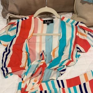 Lulus Cropped Top and maxi skirt set